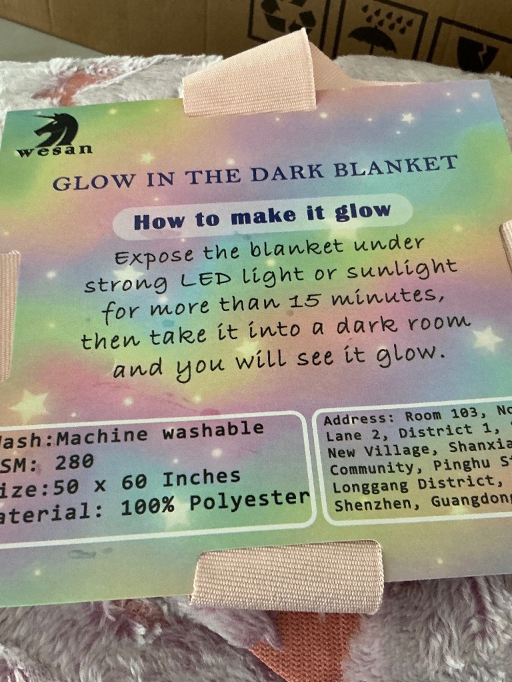 Glow-in-the-Dark Blanket Gift for Girls and Teens 50“ x 60”